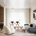 Intérieurs de maison minimalistes modernes du milieu du siècle & Idées de meubles