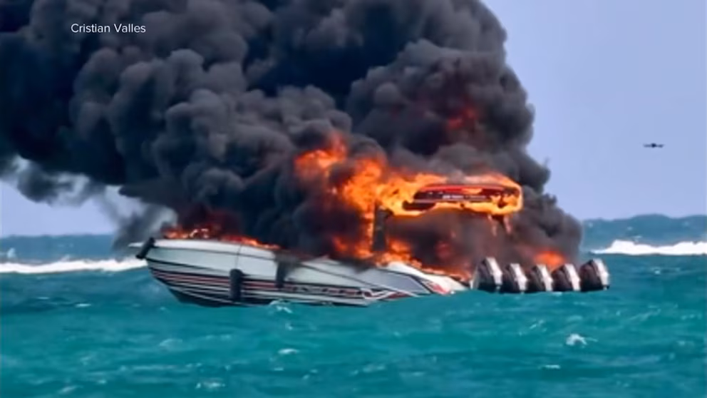 Video Emergency crews rescue vacationers from boat fireplace off Miami Seaside coast