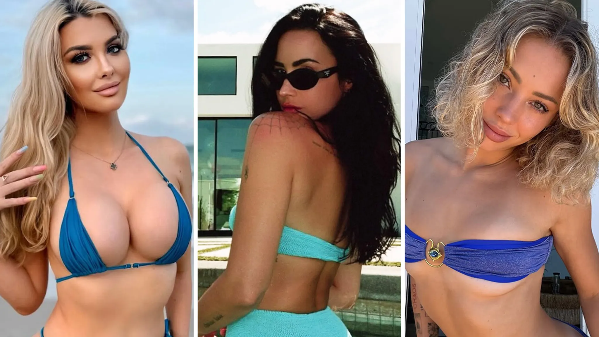 Blue Bikini Bombshells Stun On The Sand, Sizzling Photographs
