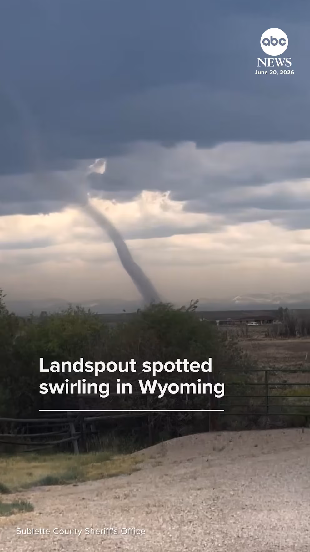 WATCH:  Landspout noticed swirling in Wyoming