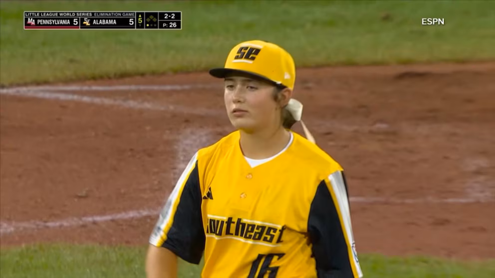 WATCH:  Kinley Rasmus ends record-setting run on the Little League World Sequence