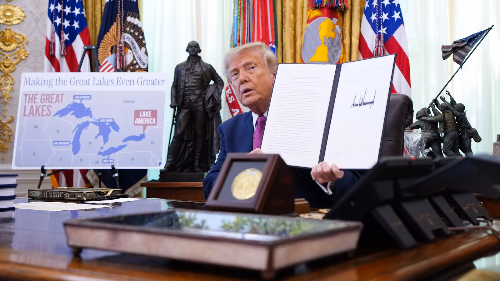 Trump indicators govt order renaming Lake Ontario to 'Lake America'