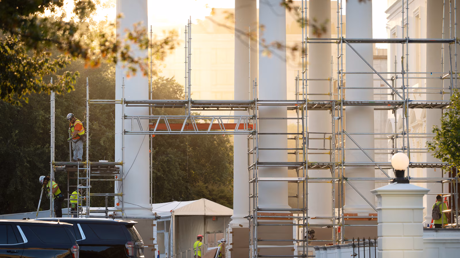Trump’s White Home North Portico venture nears completion